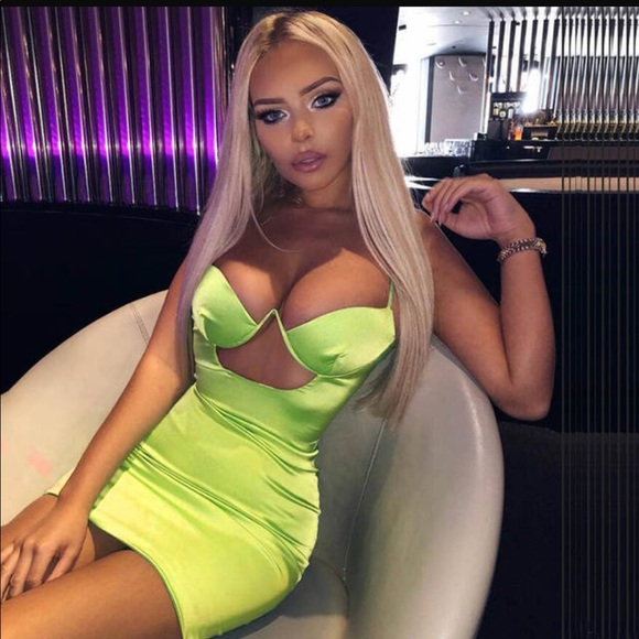 NEON CUT OUT DRESS - Picture 3 of 4